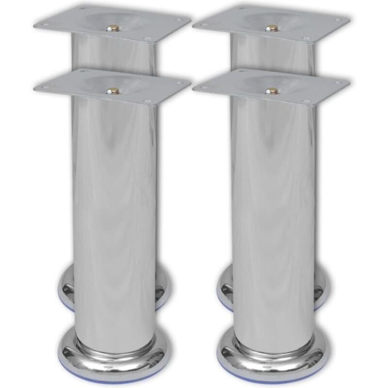 foto del prodotto set 4 gambe rotonde per sofa cromate 180 mm