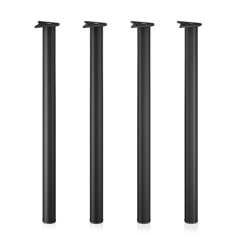 foto del prodotto set 4 gambe tavolo regolabili in acciaio inox nero 60mm 870mm