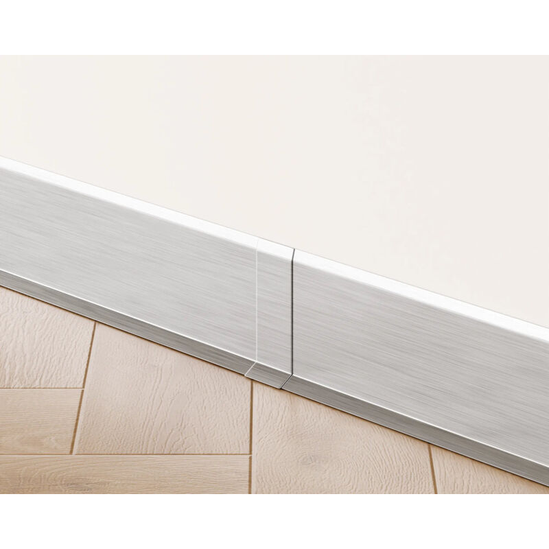 foto del prodotto set 4 giunzioni fi in acciaio inossidabile per battiscopa 10cm x 3cm x 1.2cm argento satinato
