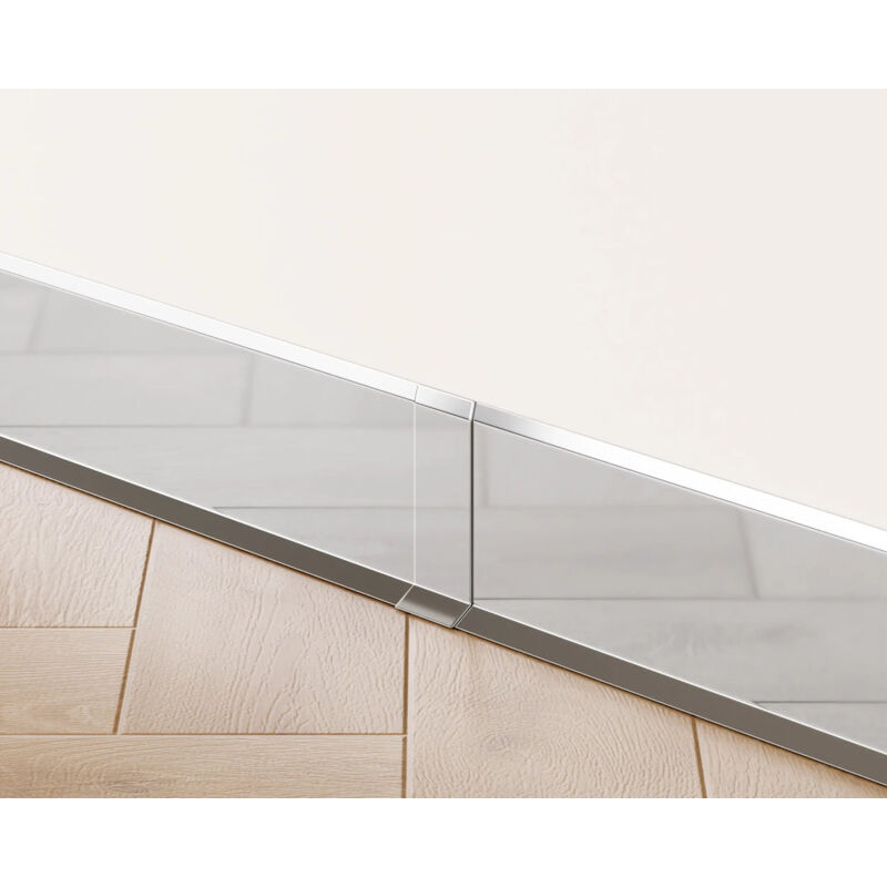 foto del prodotto set 4 giunzioni fi in acciaio inossidabile per battiscopa 8cm x 3cm x 1.2cm argento lucidato