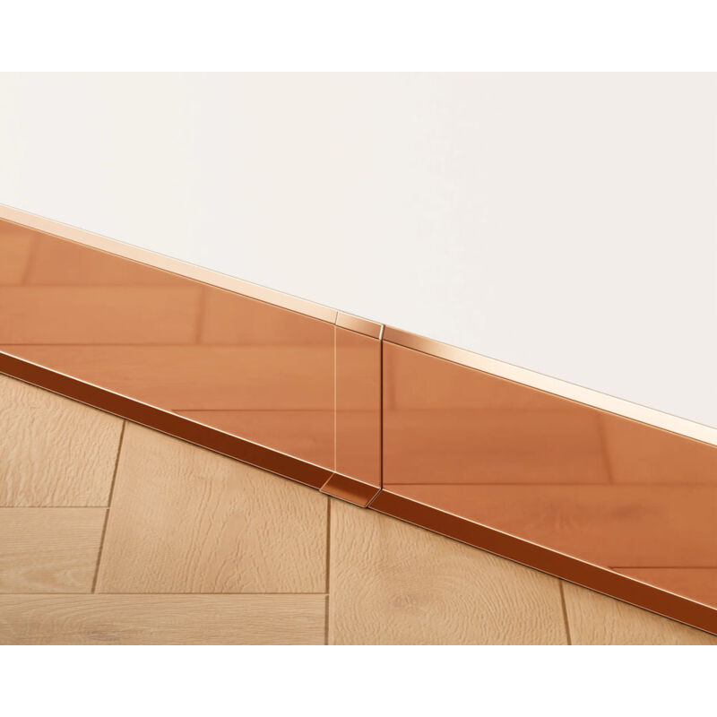 foto del prodotto set 4 giunzioni fi in acciaio inossidabile per battiscopa 8cm x 3cm x 1.2cm rame lucidato