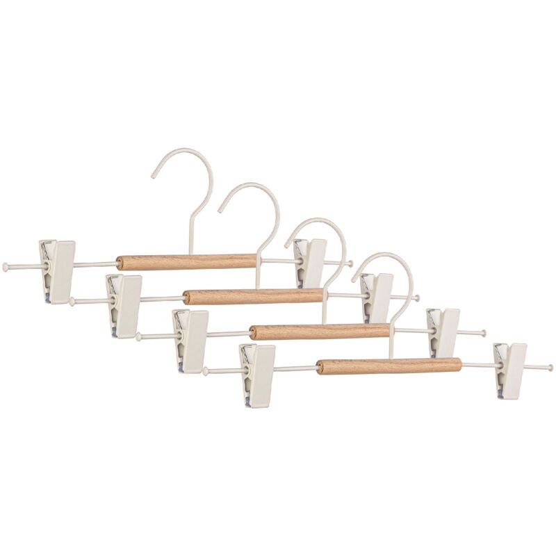 immagine 0 del prodotto set 4 gruccia c clip in legno e acciaio bianco