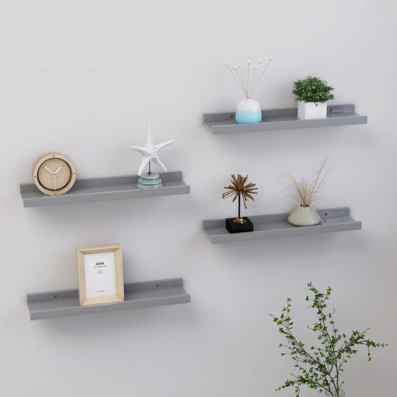 foto del prodotto set 4 mensole 40x9x3cm ideali per qualsiasi ambiente moderne vari colori colore grigie