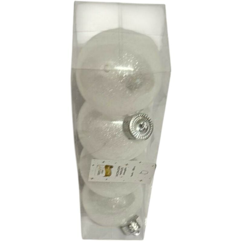 foto del prodotto set 4 palline natalizie argento 8cm