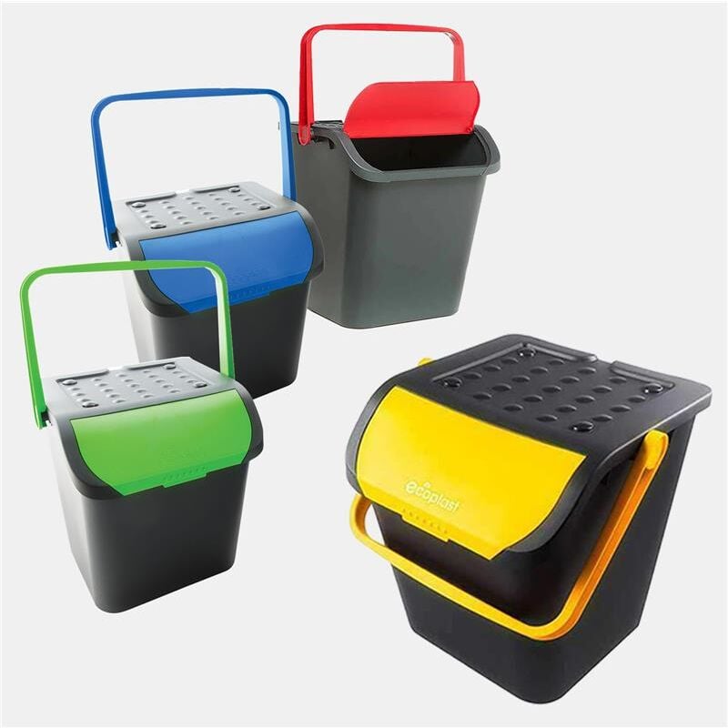 foto del prodotto set 4 pattumiere ecologic 28 litri con manico e sportello