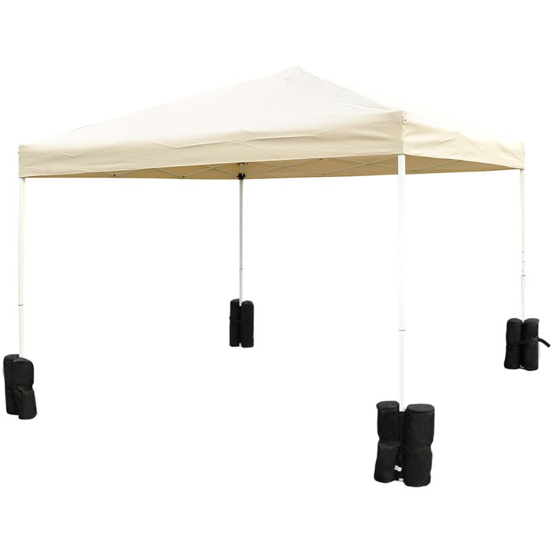 foto del prodotto set 4 pesi per gazebo da giardino, zavorre da riempire, nero outsunny