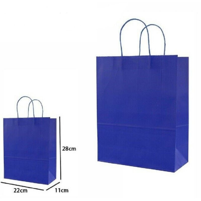 foto del prodotto set 4 pezzi buste borsa da regalo sacchetti carta colore blu 28x22x11 cm 68450 trade shop traesio