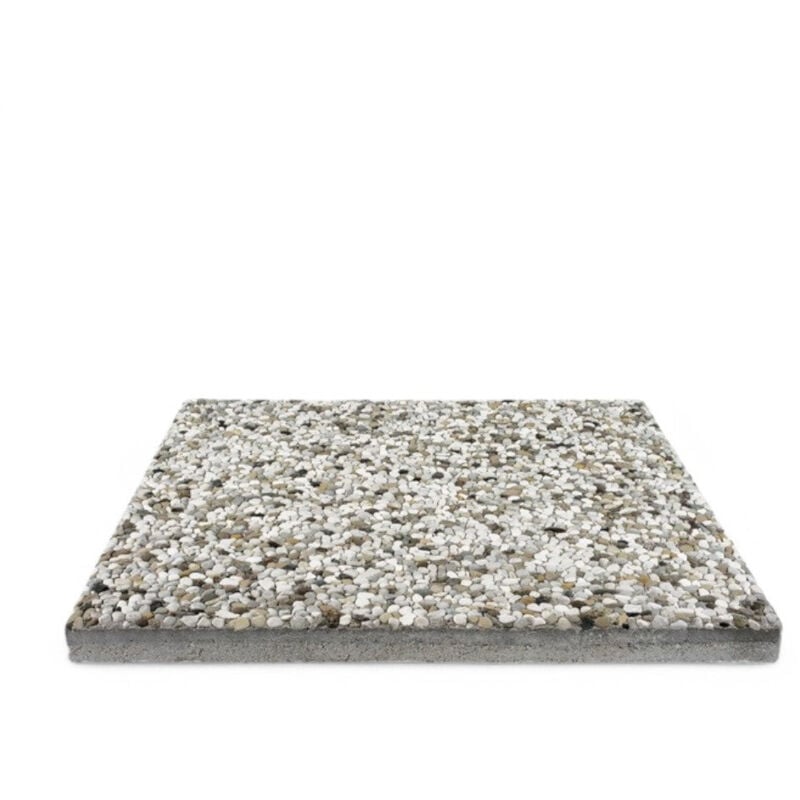 foto del prodotto set 4 piastre base per ombrellone e pavimentazione esterna ghiaino piave grana media 50x50x3,7 cm 85 kg