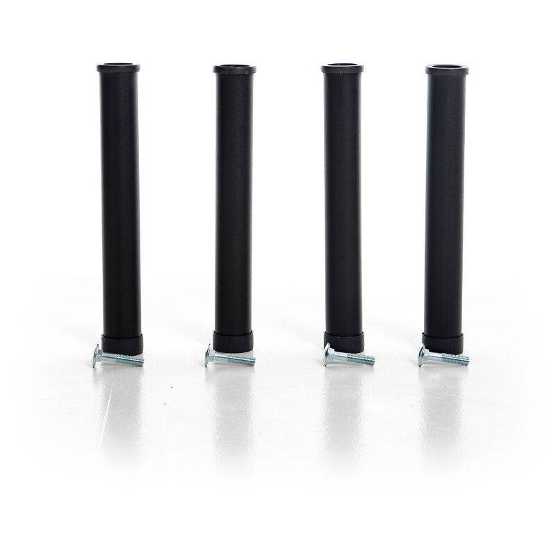 foto del prodotto set 4 piedini per rete letto, confezione da 4 gambe universali, con attacco a bullone singolo m10, lunghezza 40 cm, alta resistenza 100 made in