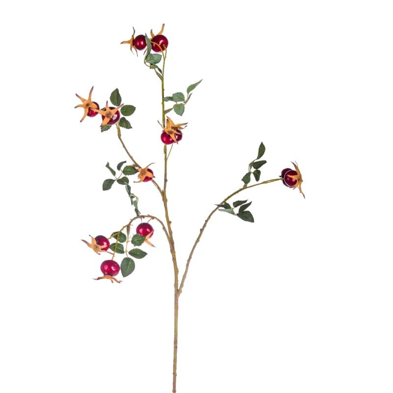 foto del prodotto set 4 rose artificiali selvatica composta da 4 fiori artificiali altezza 83 cm rosso