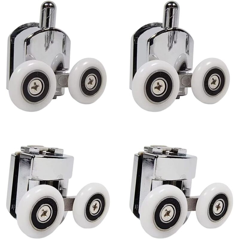 foto del prodotto set 4 rotelle doccia con doppia anta scorrevole 2 superiori 2 inferiori 25 mm 2 superiori 2 inferiori 