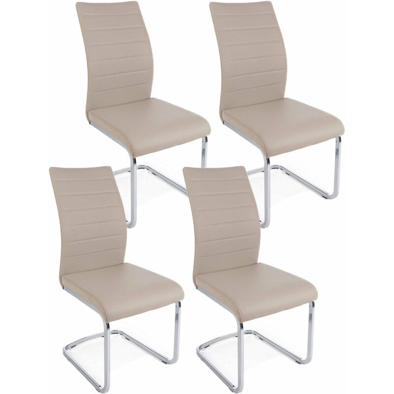 foto del prodotto set 4 sedie 41x60x98 cm myra in ecopelle cappuccino