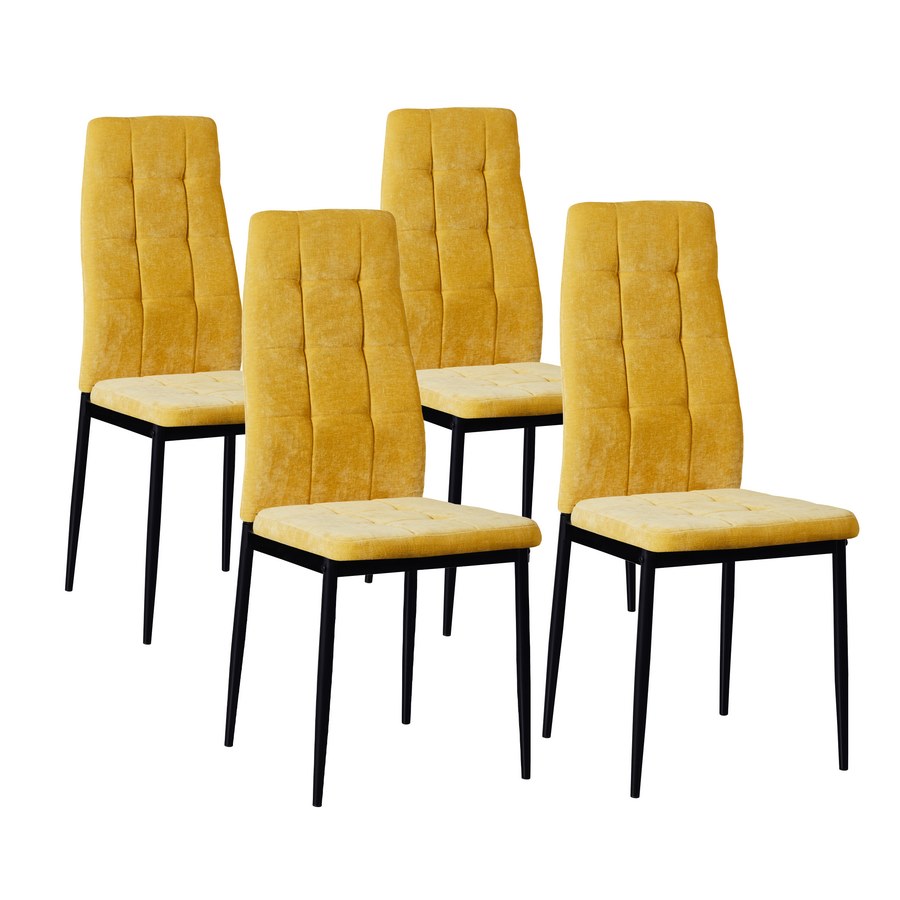 foto del prodotto set 4 sedie 42x52x98 cm in tessuto milano gialle