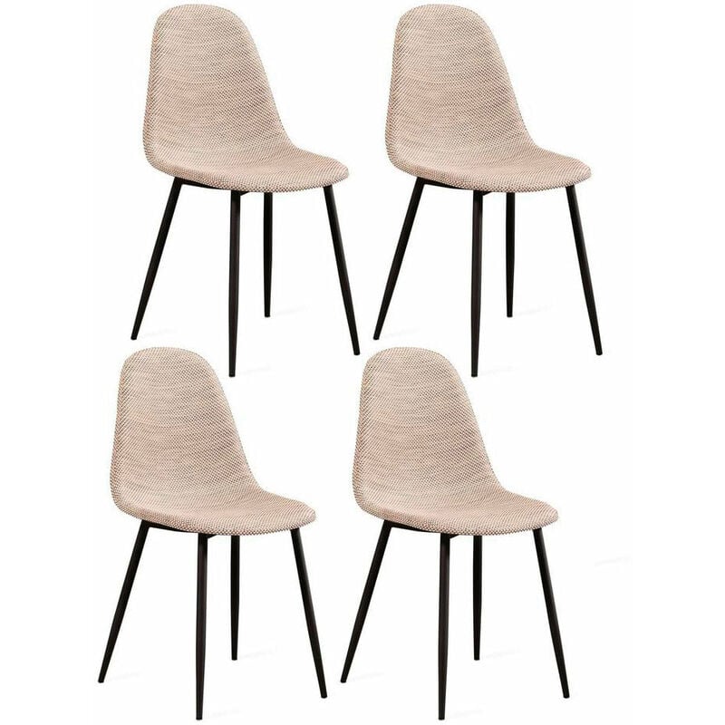 foto del prodotto set 4 sedie 43x38xh86,5 cm in similrattan martina beige