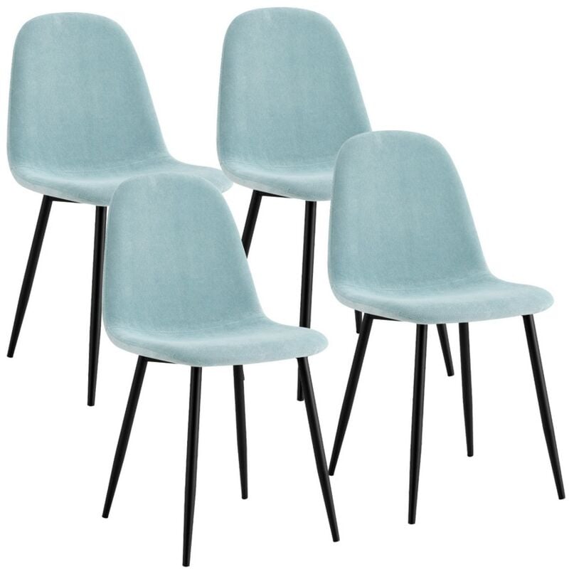 foto del prodotto set 4 sedie 43x42x86 cm in tessuto bella azzurro pastello