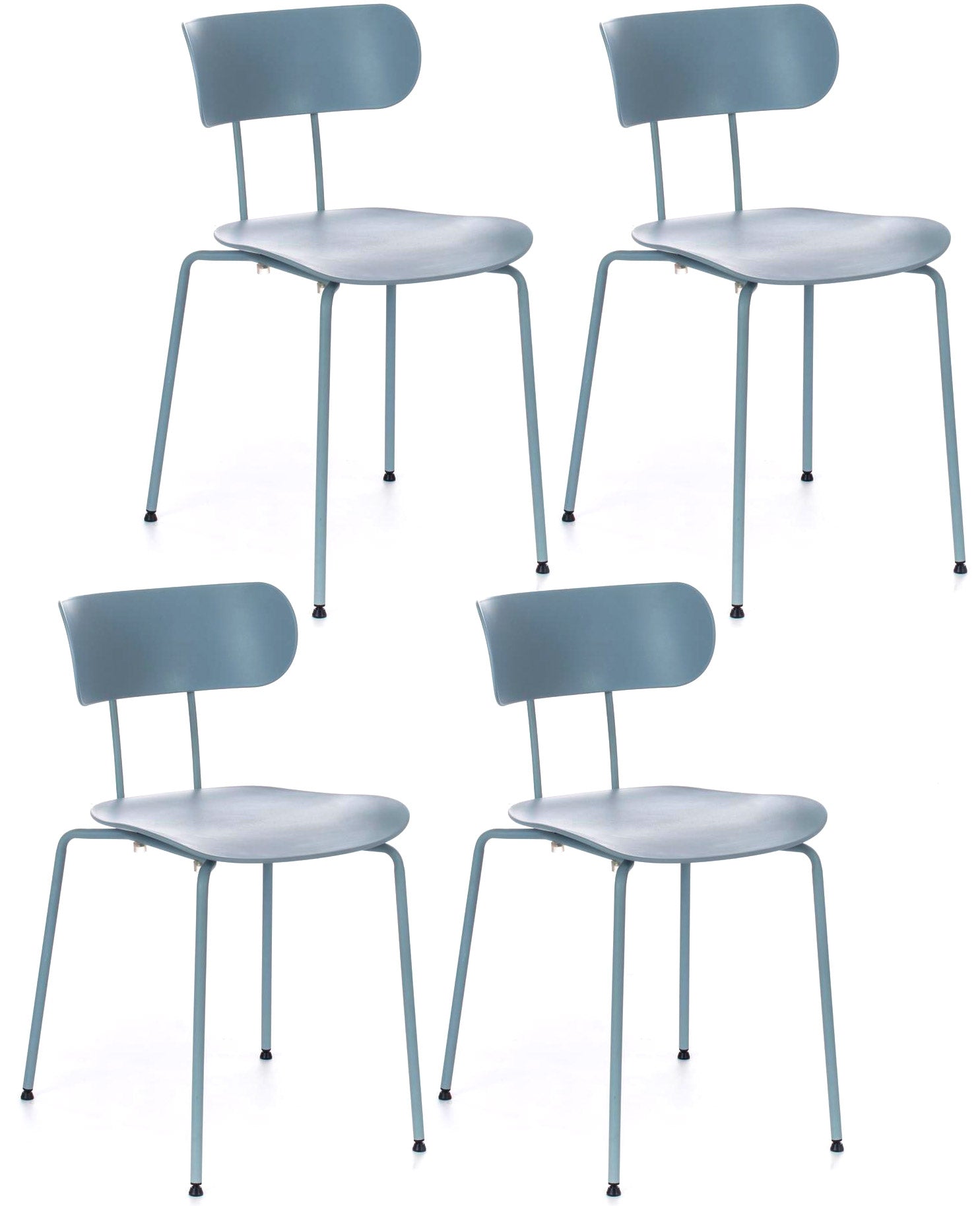 foto del prodotto set 4 sedie 45x51xh82 cm in polipropilene fly azzurro