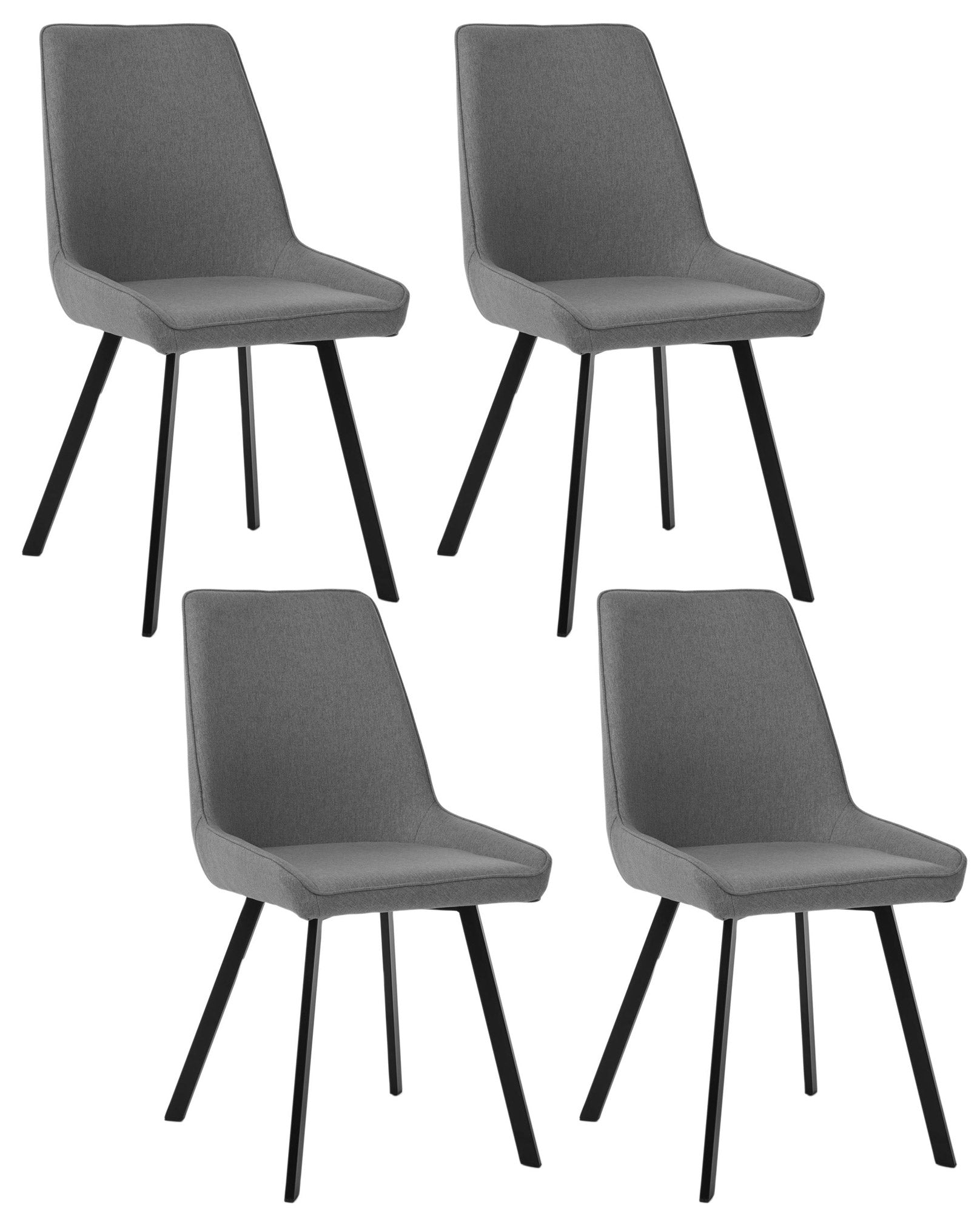 foto del prodotto set 4 sedie 48x60xh87 cm in microfibra fox grigio scuro