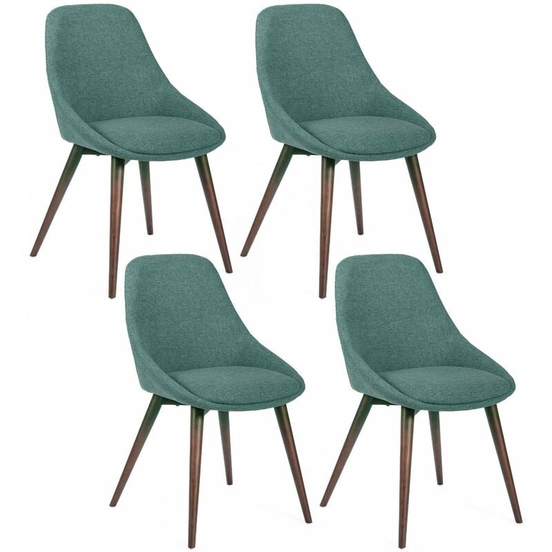 foto del prodotto set 4 sedie 58x49xh85 cm in tessuto astrid verde
