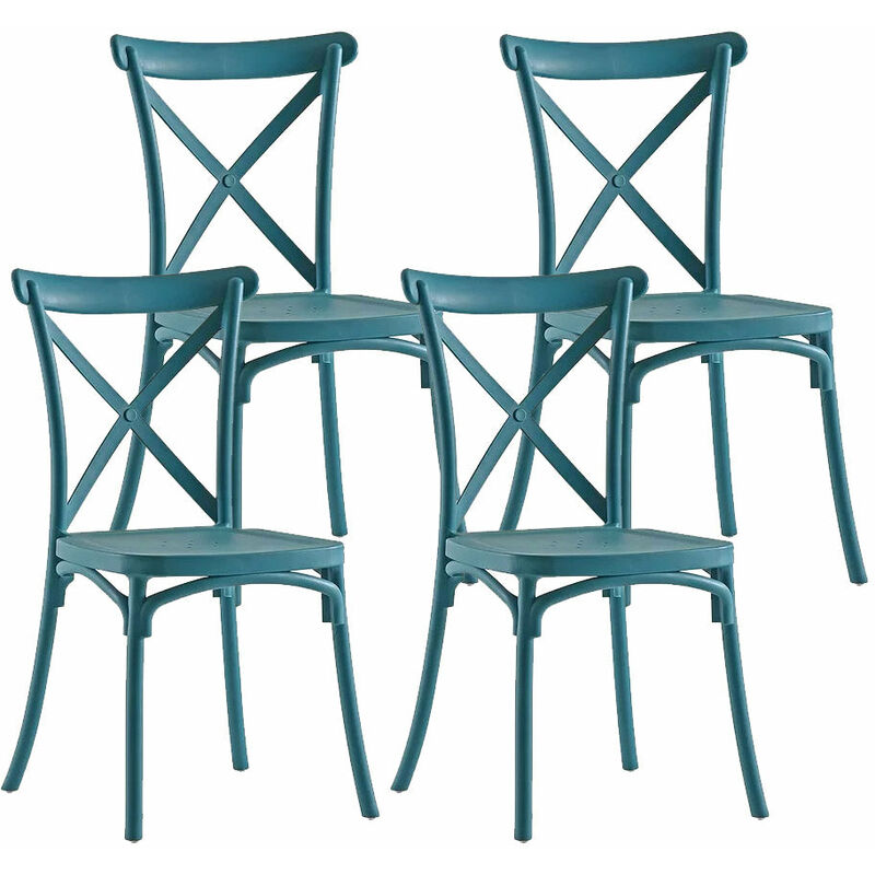 foto del prodotto set 4 sedie 88x44x49 cm in polipropilene ottanio