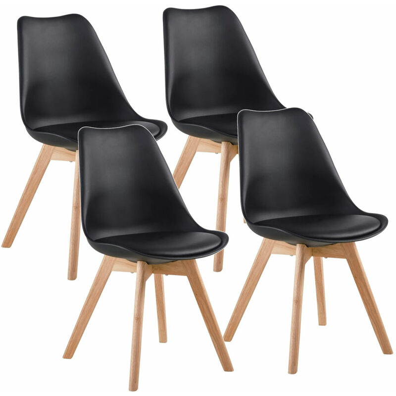 foto del prodotto set 4 sedie con gambe legno stile nordico candice