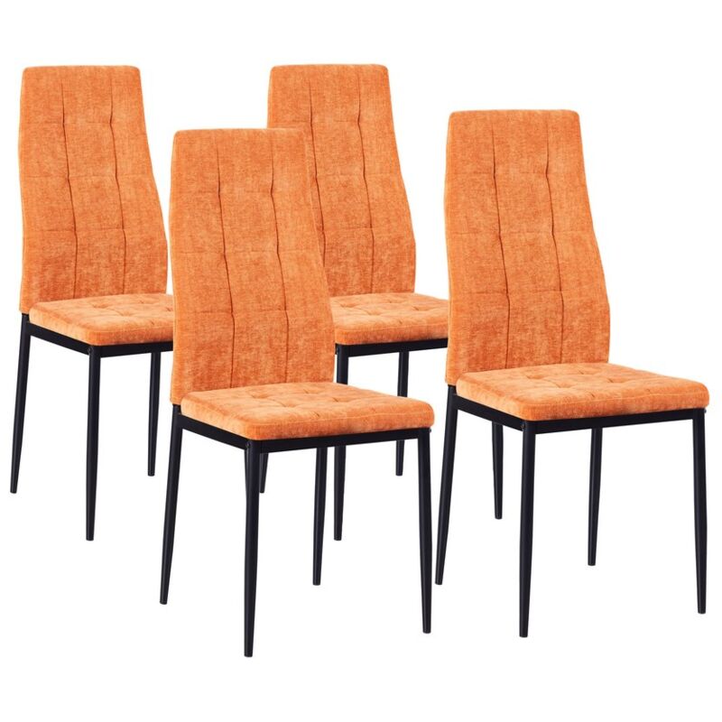 foto del prodotto set 4 sedie cucina in tessuto arancio milano