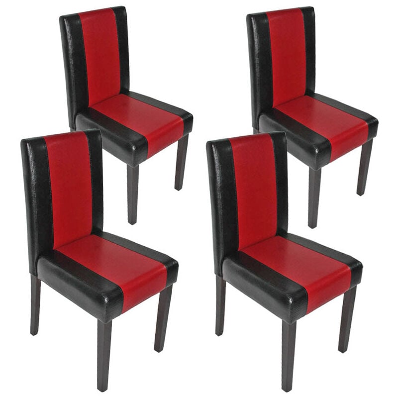 foto del prodotto set 4 sedie cucina sala da pranzo design moderno in pvc nero rosso piedi scuri 040007529