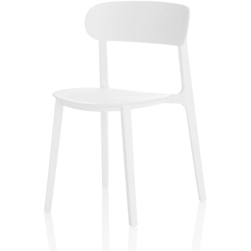 foto del prodotto set 4 sedie da esterno francesca in polipropilene bianco bianco