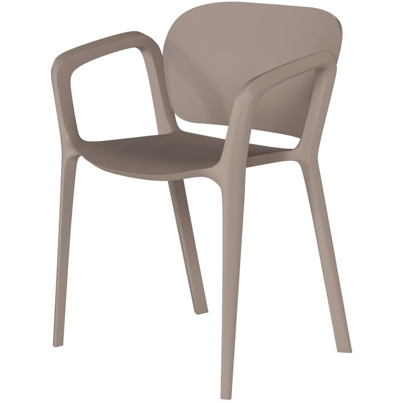 foto del prodotto set 4 sedie da esterno impilabili e moderne in plastica grigio outsunny