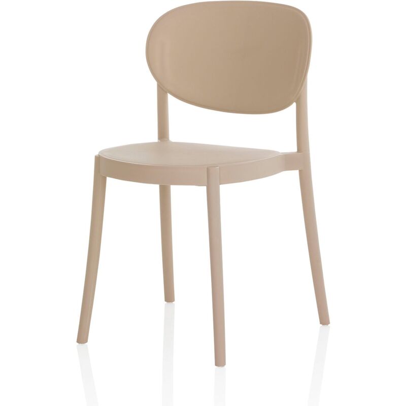 foto del prodotto set 4 sedie da esterno mila in polipropilene beige 