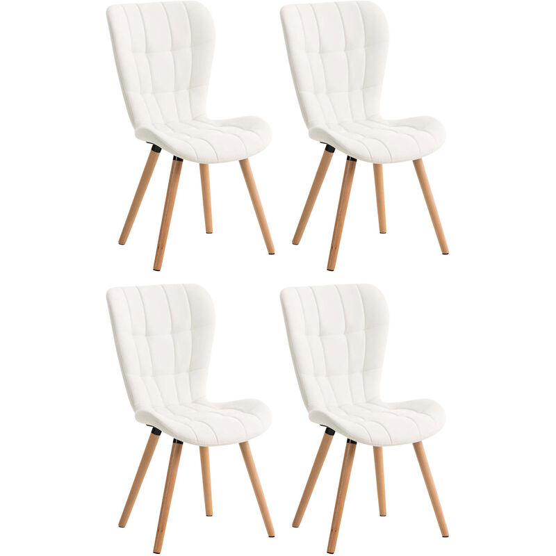 foto del prodotto set 4 sedie da pranzo elda in similpelle bianco