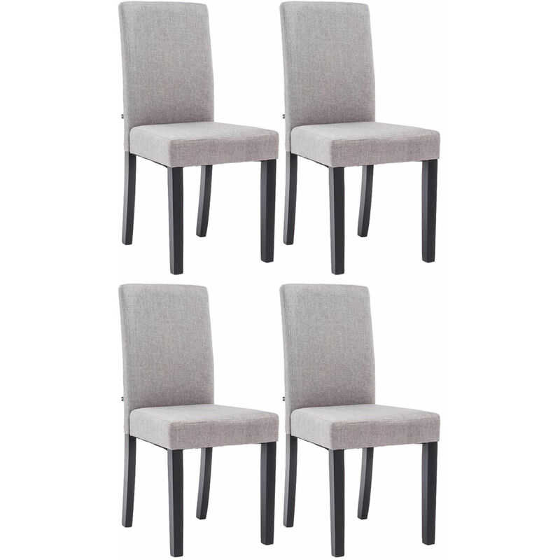foto del prodotto set 4 sedie da pranzo ina in stoffa grigio chiaro nero