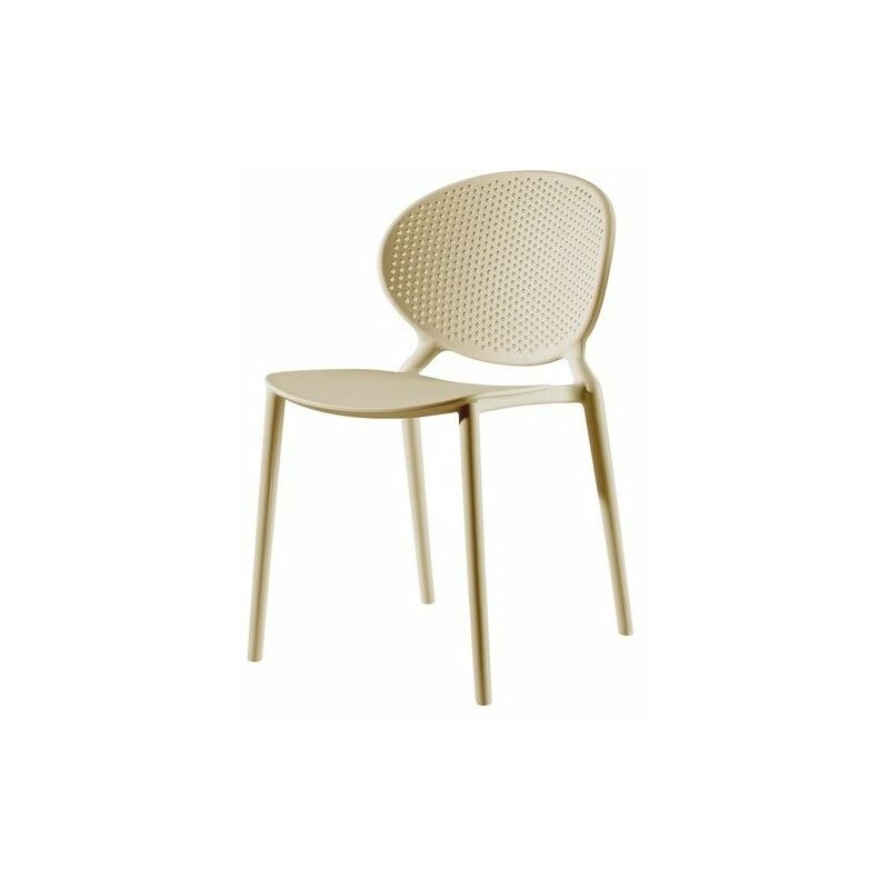 foto del prodotto set 4 sedie demetra in polipropilene 57x47cm h79cm tortora