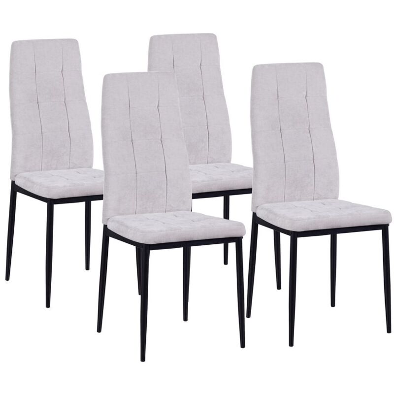 foto del prodotto set 4 sedie design in tessuto grigio chiaro milano