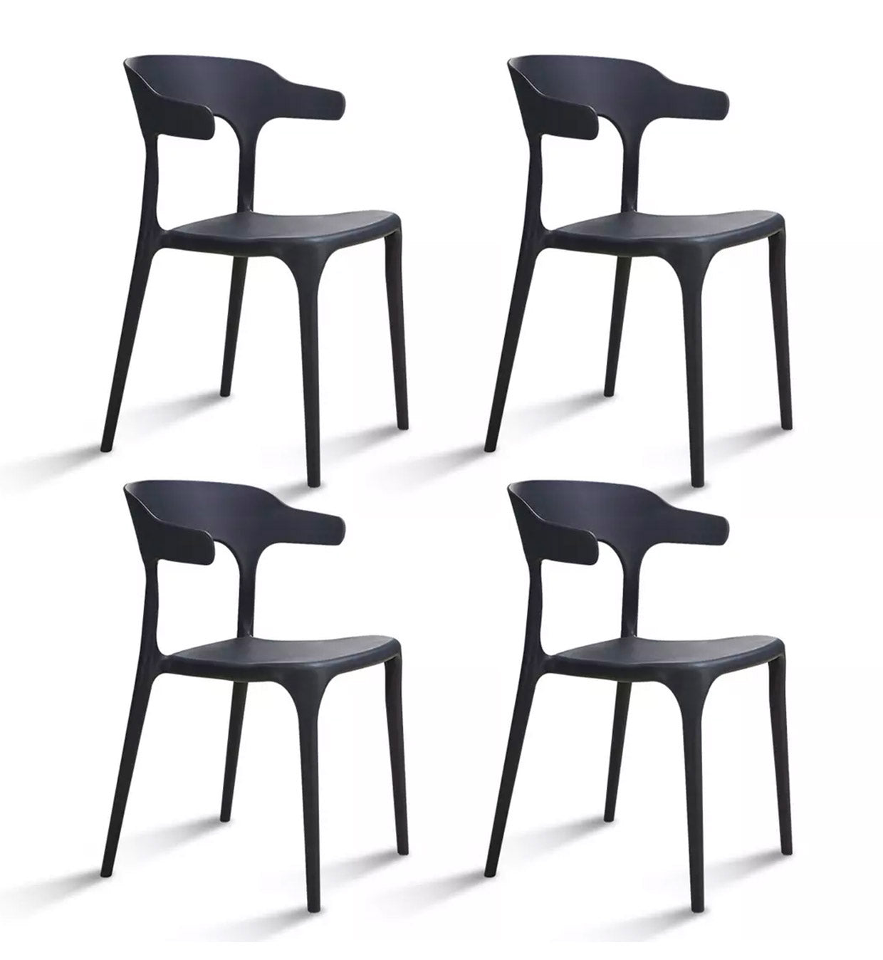 foto del prodotto set 4 sedie impilabili 50x75,5x52 cm in polipropilene new america nero