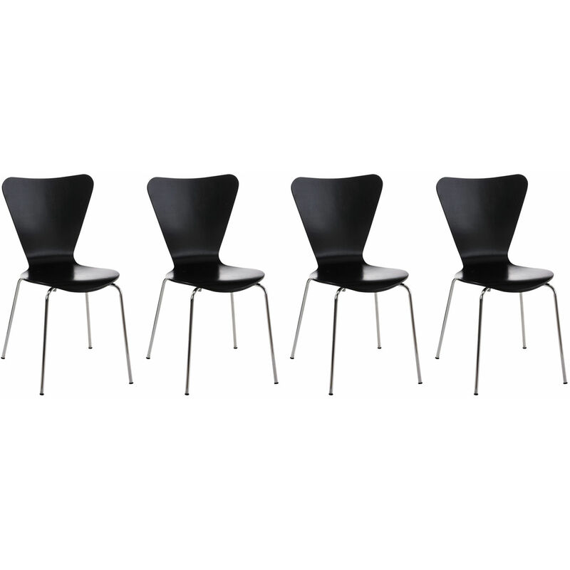 foto del prodotto set 4 sedie impilabili calisto nero
