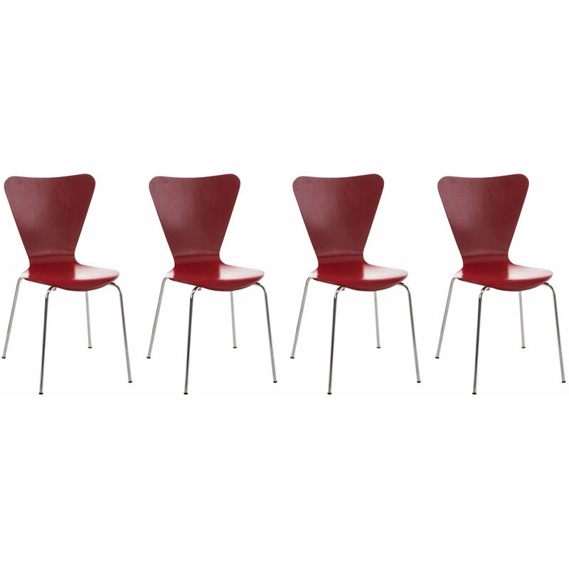 foto del prodotto set 4 sedie impilabili calisto rosso