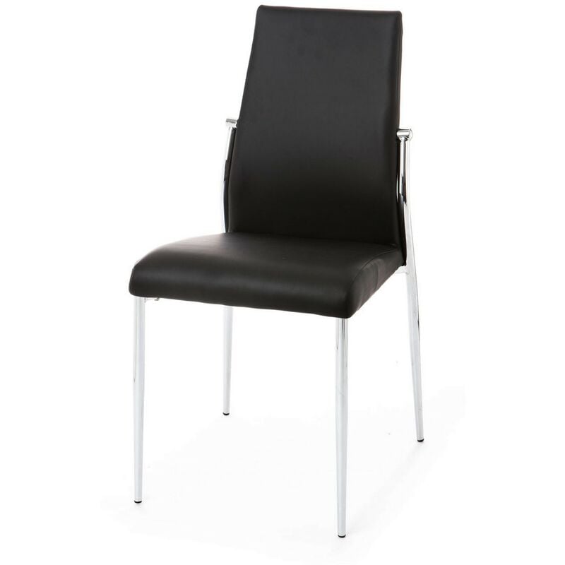 foto del prodotto set 4 sedie in pelle sintetica nera cm. h.85 x l.41 x p.53