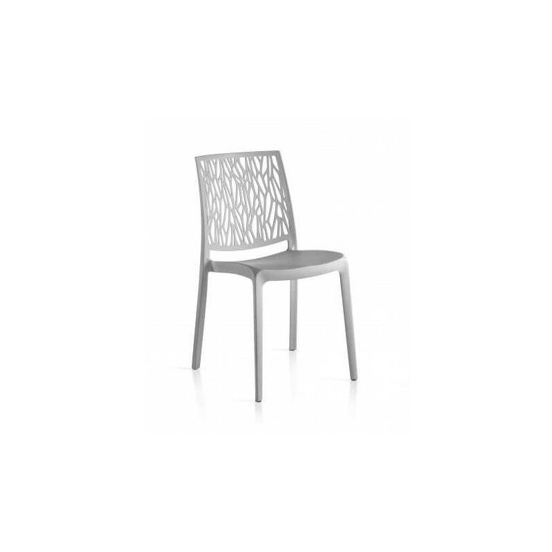 foto del prodotto set 4 sedie in resina monoblocco london twist by flow grigio chiaro