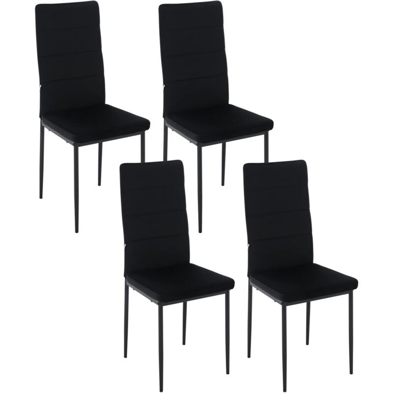 foto del prodotto set 4 sedie moderne sala pranzo salotto cucina seduta in velluto con gambe in metallo, nero woltu