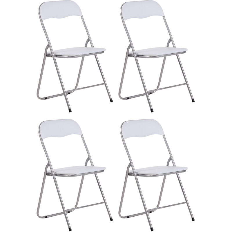 foto del prodotto set 4 sedie pieghevoli felix bianco argento
