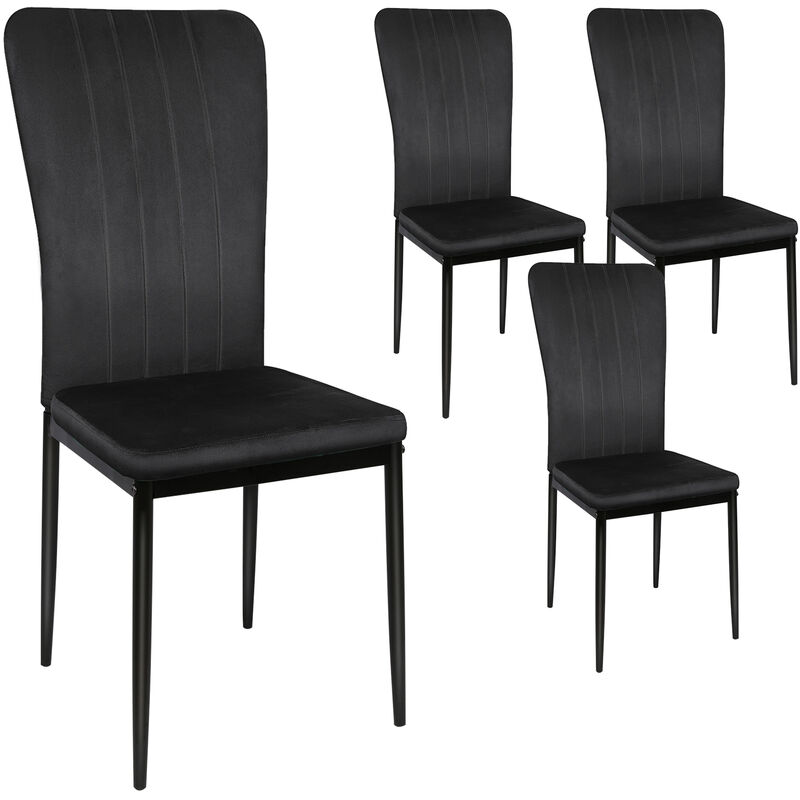 foto del prodotto set 4 sedie pranzo, sedie imbottite con gambe in metallo, sedie soggiorno, sedie cucina, morbido velluto, portata fino a 120 kg, per sale da pranzo,