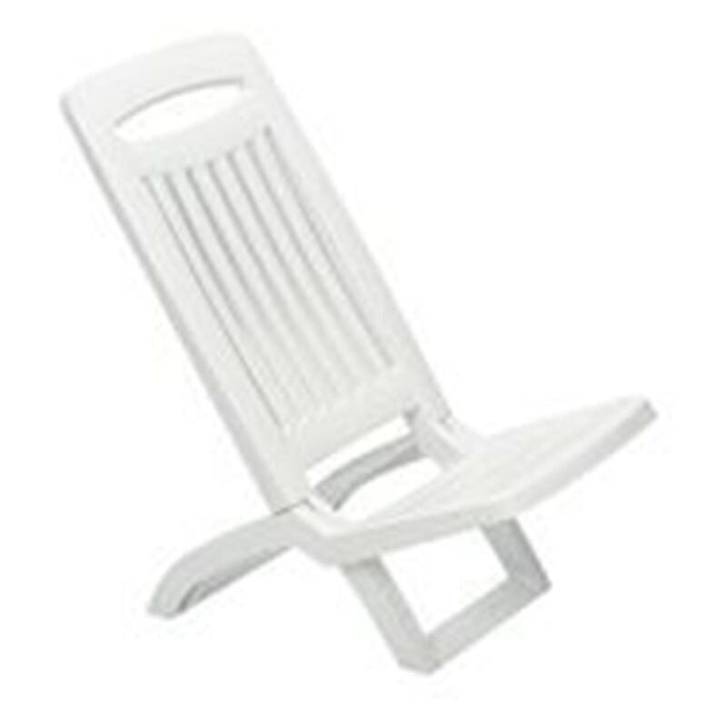 foto del prodotto set 4 sedie spiaggina bassa da spiaggia mare piscina in plastica bianca pieghevole 009259 trade shop traesio