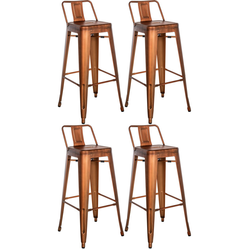 foto del prodotto set 4 sgabelli bar in metallo mason rame