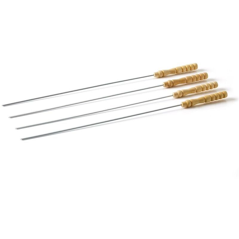 foto del prodotto set 4 spiedini riutilizzabili per barbecue in acciaio
