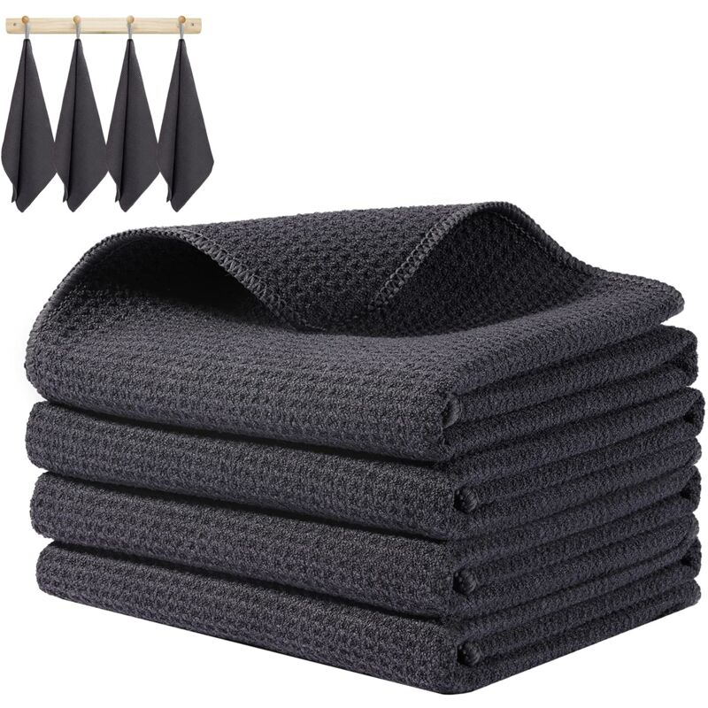 foto del prodotto set 4 strofinacci da cucina 40 x 40 cm grigio aiperq