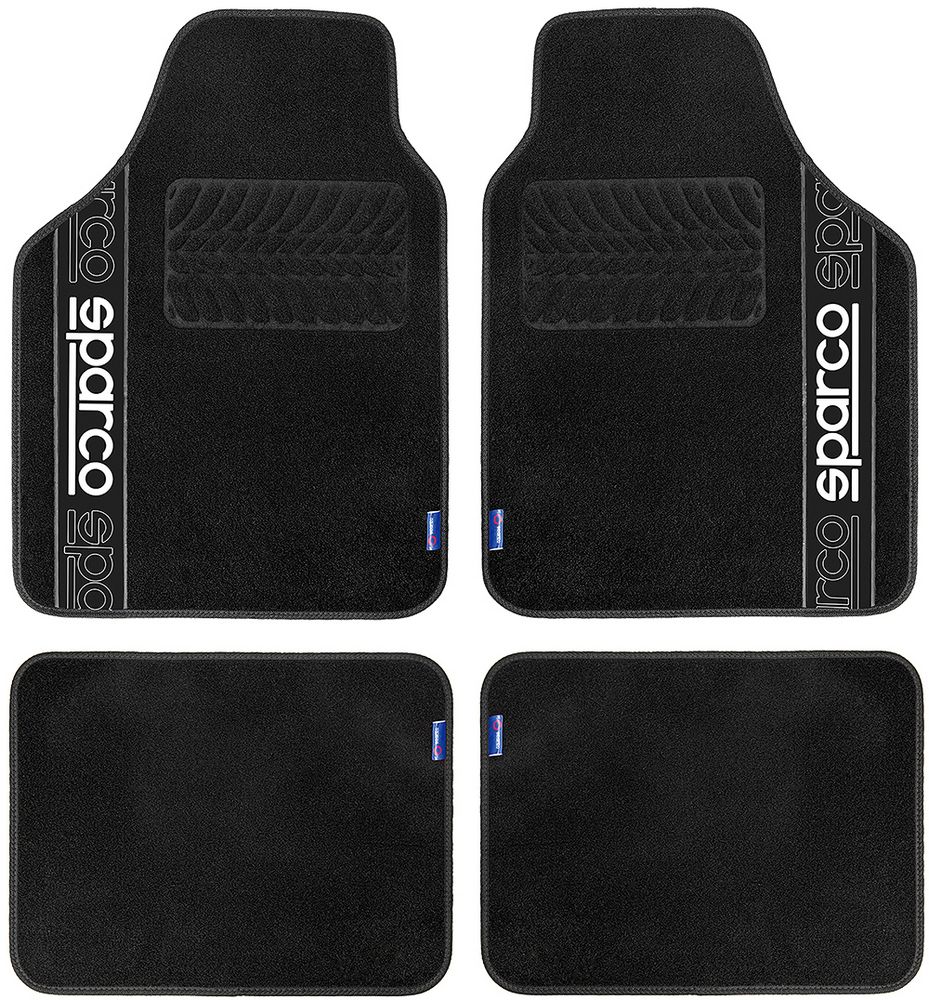 foto del prodotto set 4 tappetini neri per auto sparco in moquette
