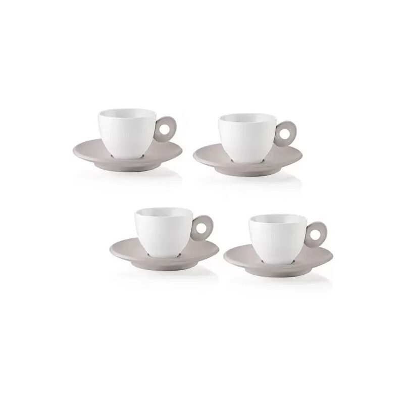 foto del prodotto set 4 tazzine caff grigio tortora