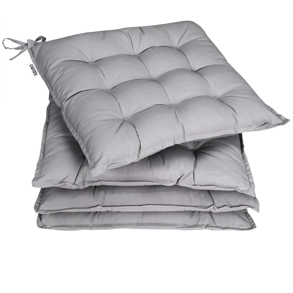 foto del prodotto set 4 x cuscini per sedie cozy grigio 41x37x5cm