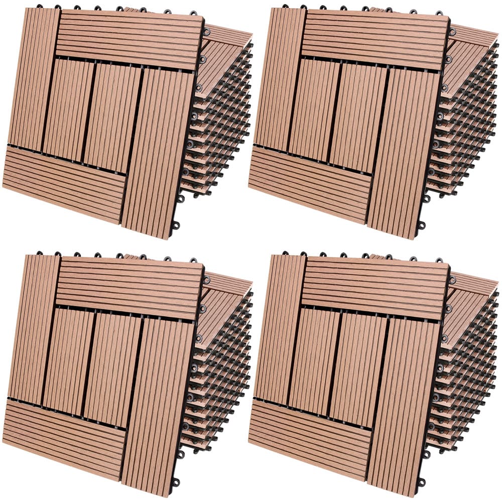 foto del prodotto set 44x piastrelle da giardino terracotta wpc 30x30cm