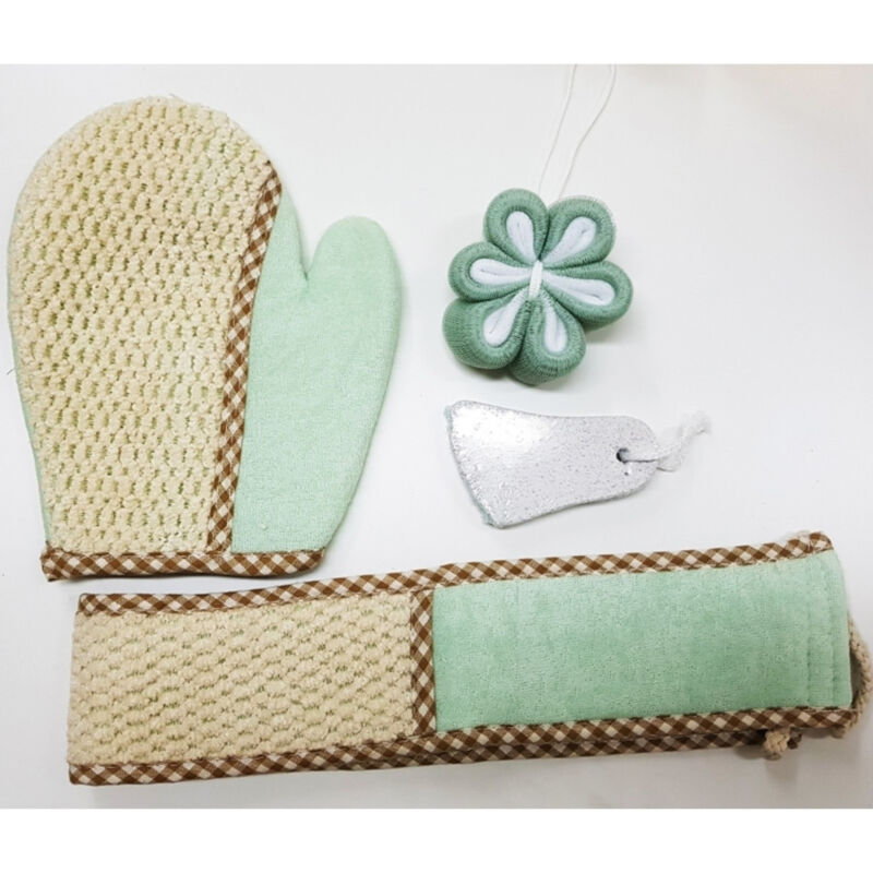 foto del prodotto set 4pz bagno effetto massaggio doccia guanto pietra pomice spugnetta rilassante trade shop traesio